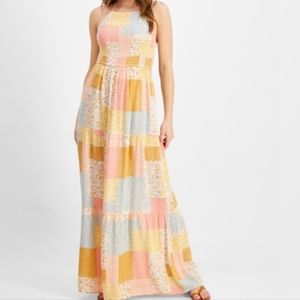 Patchwork-Print Maxi Dress